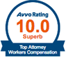 Avvo Rating 10.0 Top Attorney Workers' Compensation